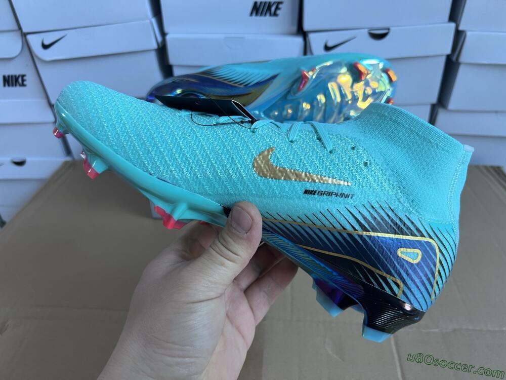 Nike Air Zoom Mercurial Superfly 10 Elite FG Firm Ground Soccer Cleats - Jade/Gold/Blue