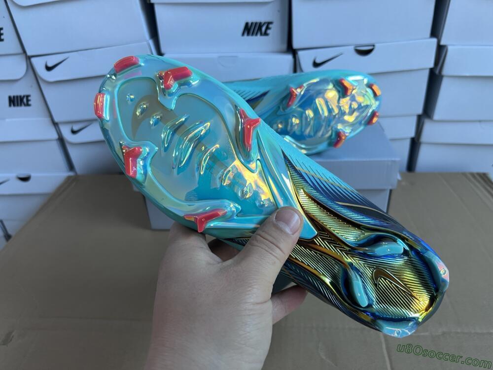 Nike Air Zoom Mercurial Superfly 10 Elite FG Firm Ground Soccer Cleats - Jade/Gold/Blue