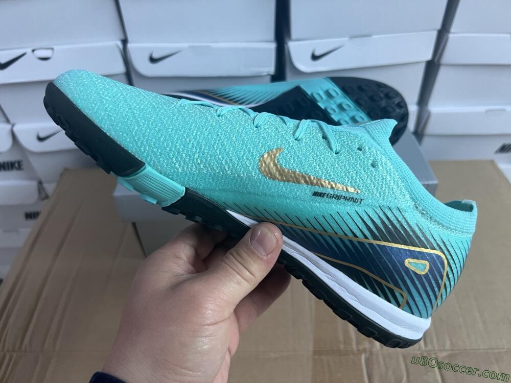 Nike Air Zoom Mercurial Vapor 16 Elite TF Artificial Turf Soccer Shoes - Jade/Gold/Blue
