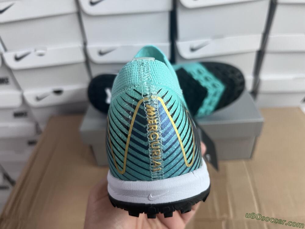 Nike Air Zoom Mercurial Vapor 16 Elite TF Artificial Turf Soccer Shoes - Jade/Gold/Blue