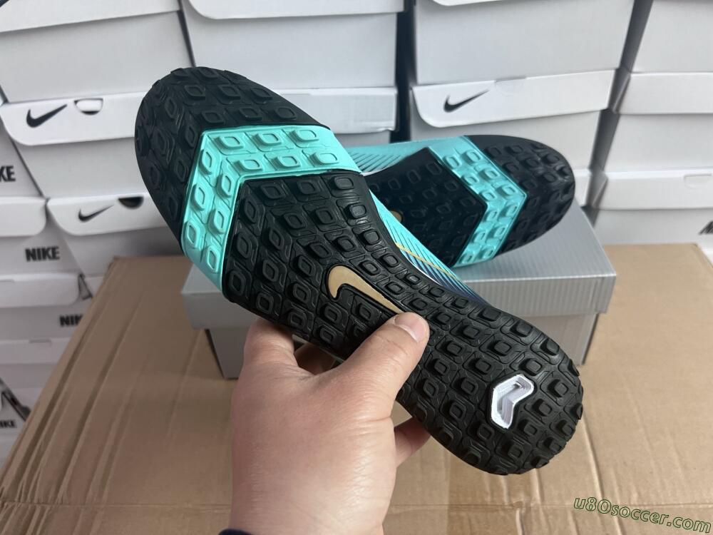 Nike Air Zoom Mercurial Vapor 16 Elite TF Artificial Turf Soccer Shoes - Jade/Gold/Blue