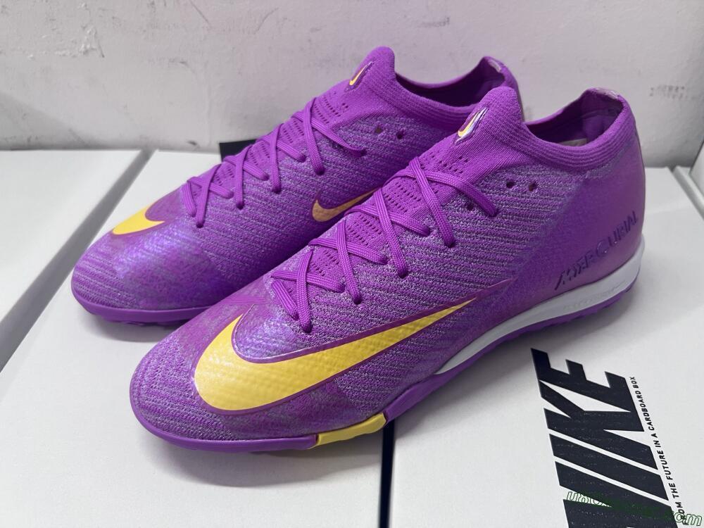 Nike Air Zoom Mercurial Vapor 16 Elite TF Artificial Turf Soccer Shoes - Purple/Yellow/White