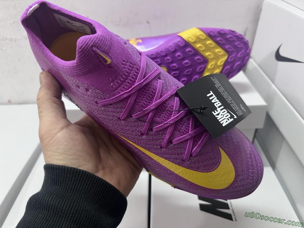 Nike Air Zoom Mercurial Vapor 16 Elite TF Artificial Turf Soccer Shoes - Purple/Yellow/White