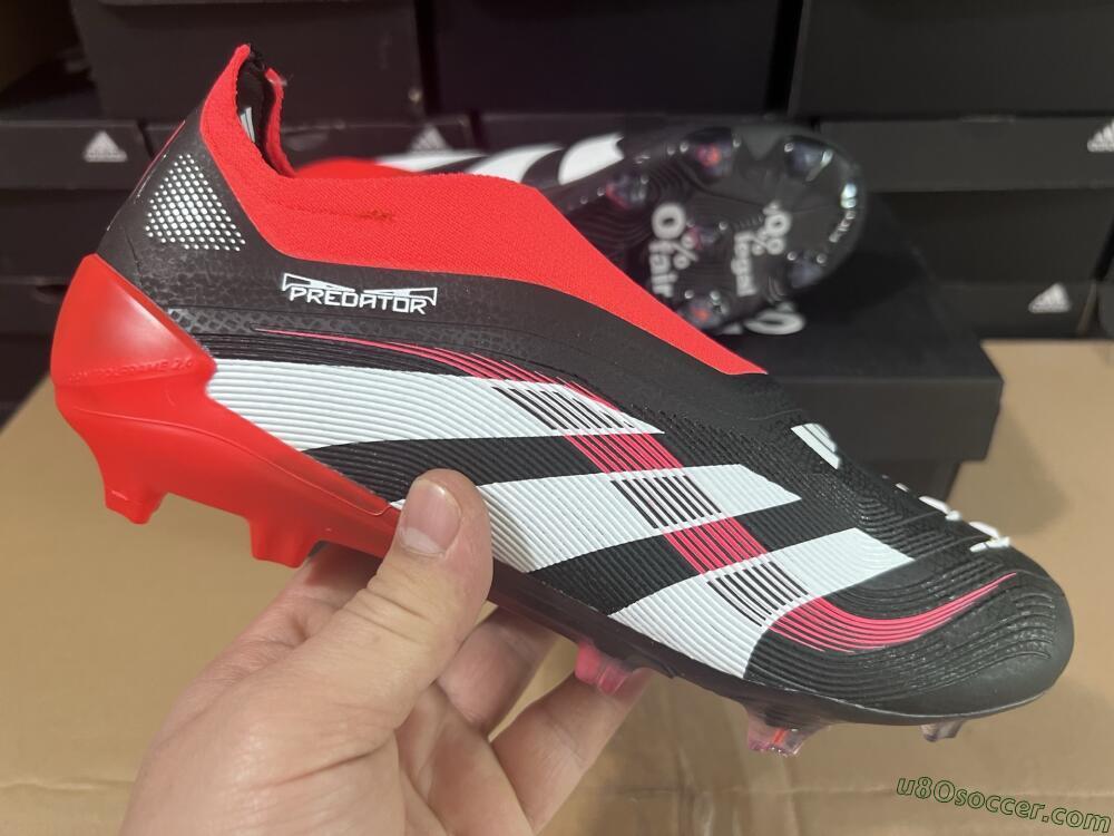 Adidas Predator Laceless Elite 25 FG Firm Ground Soccer Cleats - Black/White/Red
