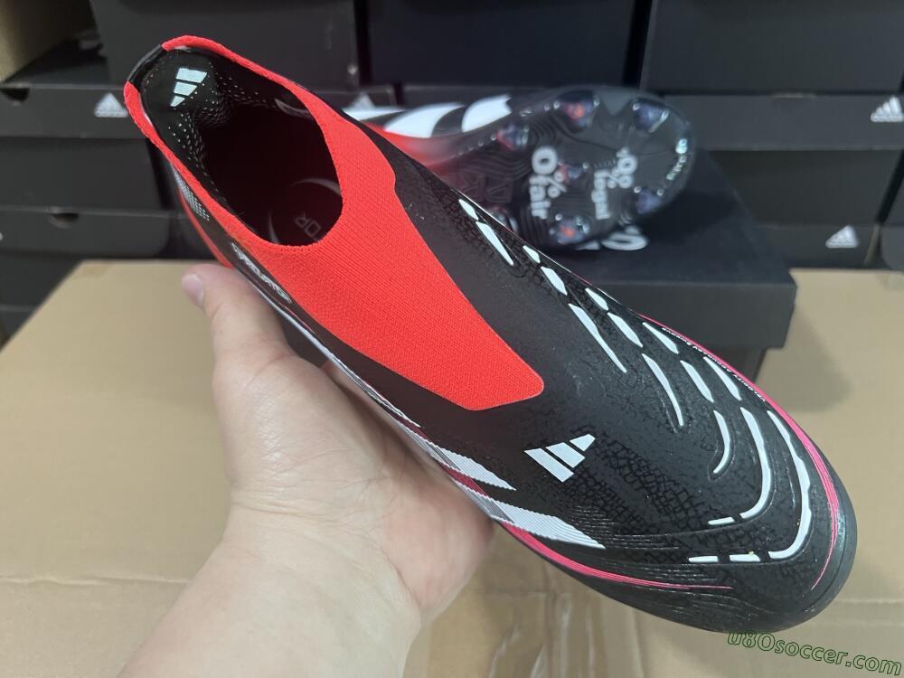 Adidas Predator Laceless Elite 25 FG Firm Ground Soccer Cleats - Black/White/Red