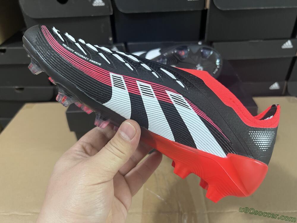 Adidas Predator Laceless Elite 25 FG Firm Ground Soccer Cleats - Black/White/Red