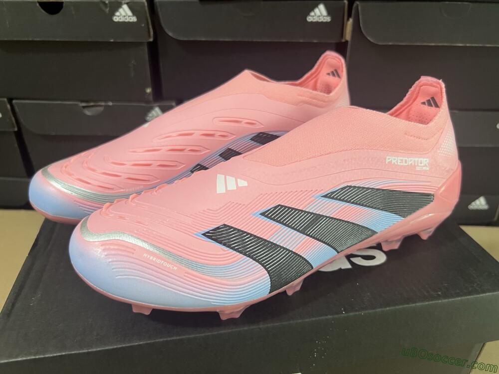 Adidas Predator Laceless Elite 25 FG Firm Ground Soccer Cleats - Pink/Blue/Black