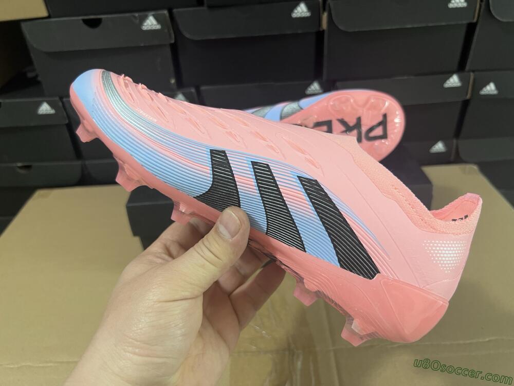 Adidas Predator Laceless Elite 25 FG Firm Ground Soccer Cleats - Pink/Blue/Black