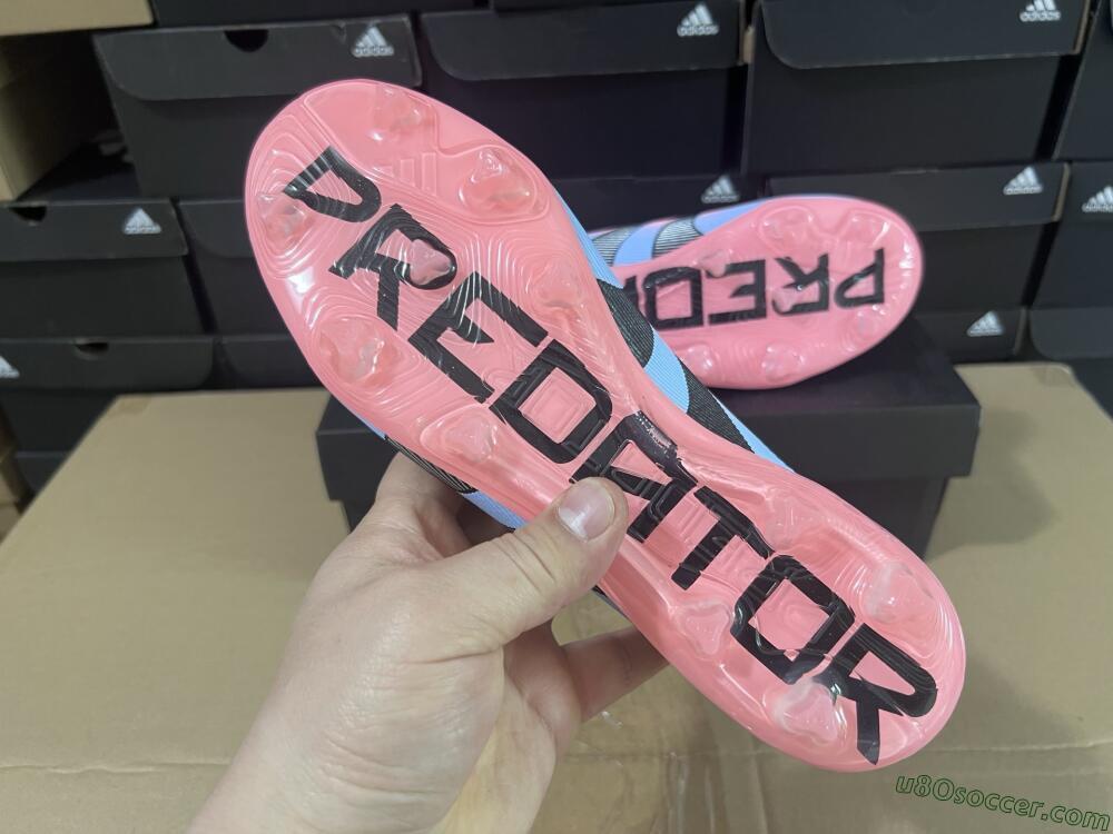 Adidas Predator Laceless Elite 25 FG Firm Ground Soccer Cleats - Pink/Blue/Black
