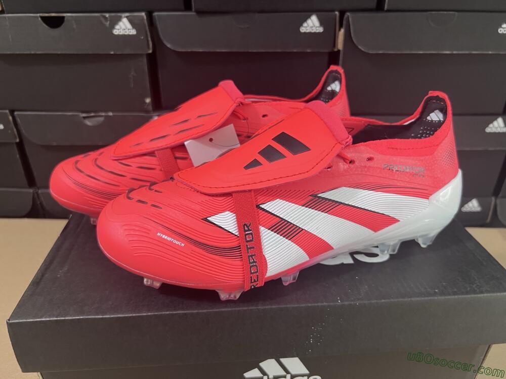 Adidas Predator Elite Foldover Tongue 2025 Pure Victory FG Firm Ground Soccer Cleats - Lucid Red/White/Black