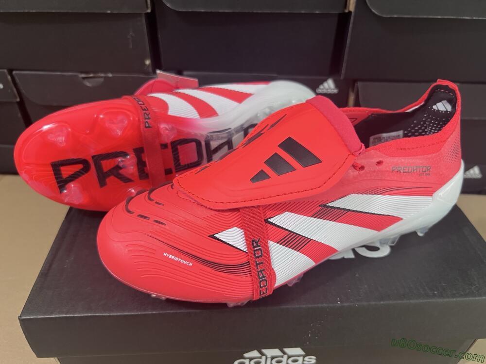 Adidas Predator Elite Foldover Tongue 2025 Pure Victory FG Firm Ground Soccer Cleats - Lucid Red/White/Black