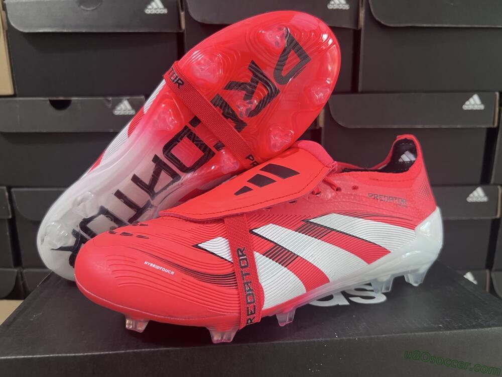 Adidas Predator Elite Foldover Tongue 2025 Pure Victory FG Firm Ground Soccer Cleats - Lucid Red/White/Black