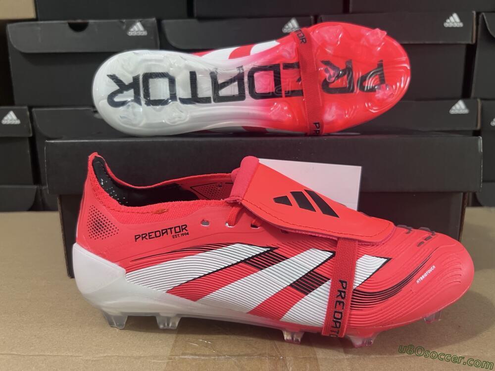 Adidas Predator Elite Foldover Tongue 2025 Pure Victory FG Firm Ground Soccer Cleats - Lucid Red/White/Black