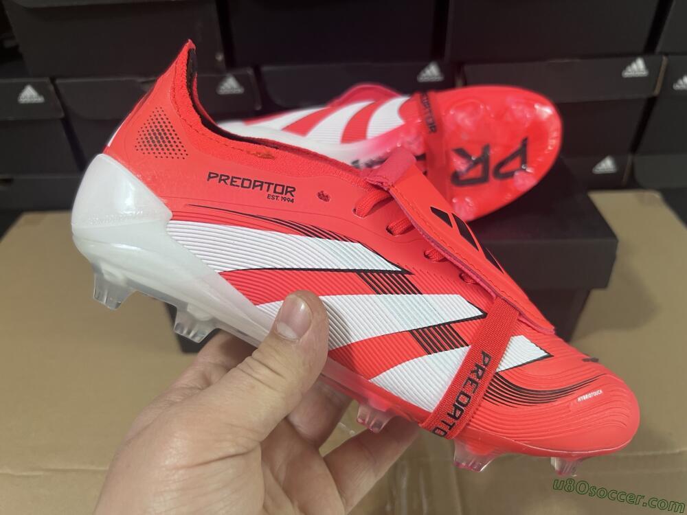 Adidas Predator Elite Foldover Tongue 2025 Pure Victory FG Firm Ground Soccer Cleats - Lucid Red/White/Black