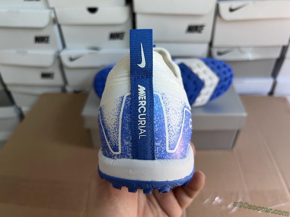 Nike Air Zoom Mercurial Vapor 16 Pro TF Artificial Turf Soccer Shoes - White/Blue
