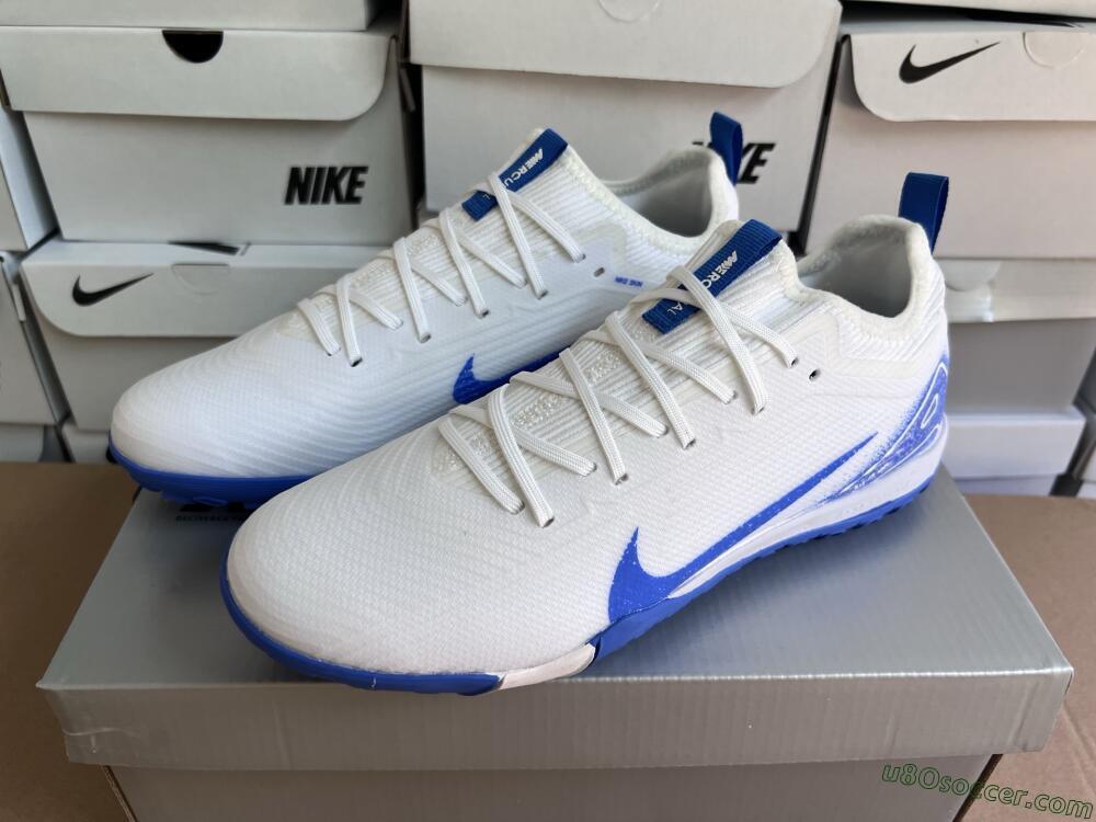 Nike Air Zoom Mercurial Vapor 16 Pro TF Artificial Turf Soccer Shoes - White/Blue