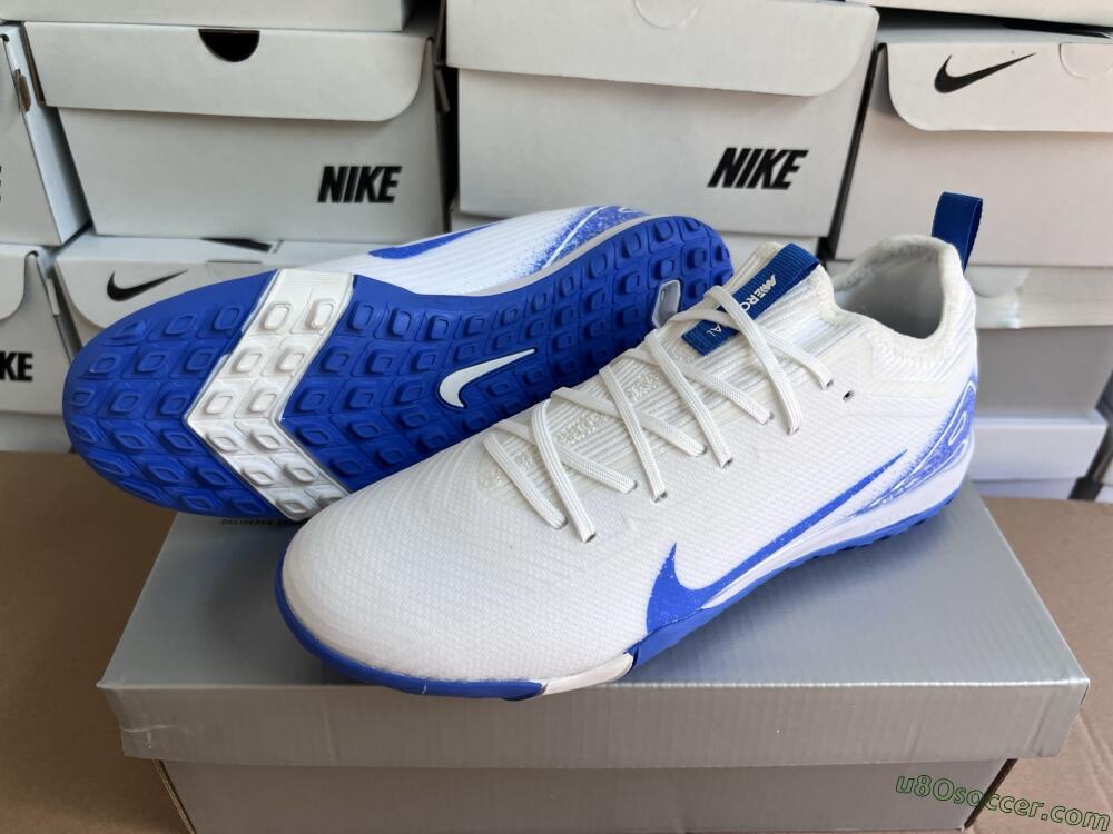 Nike Air Zoom Mercurial Vapor 16 Pro TF Artificial Turf Soccer Shoes - White/Blue