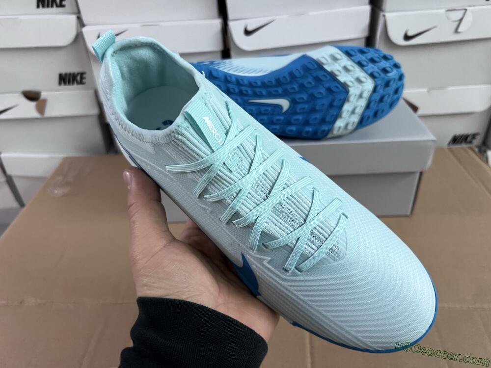 Nike Air Zoom Mercurial Vapor 16 Elite TF Artificial Turf Soccer Shoes - Jade/Blue/White