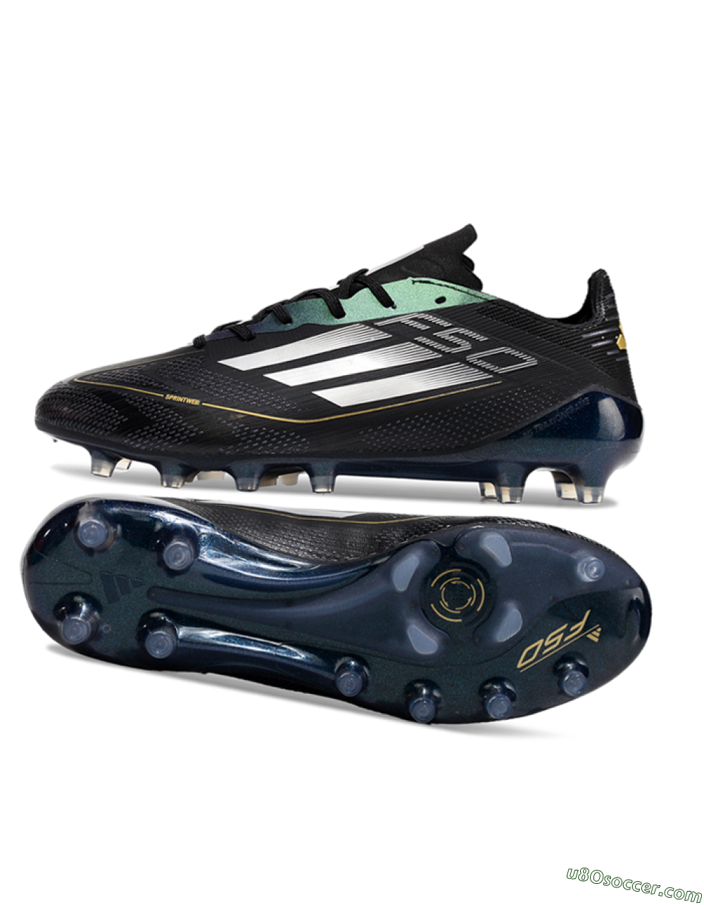 Adidas F50 Elite AG Artificial Grass Soccer Cleats - Black/Silver/Gold 0