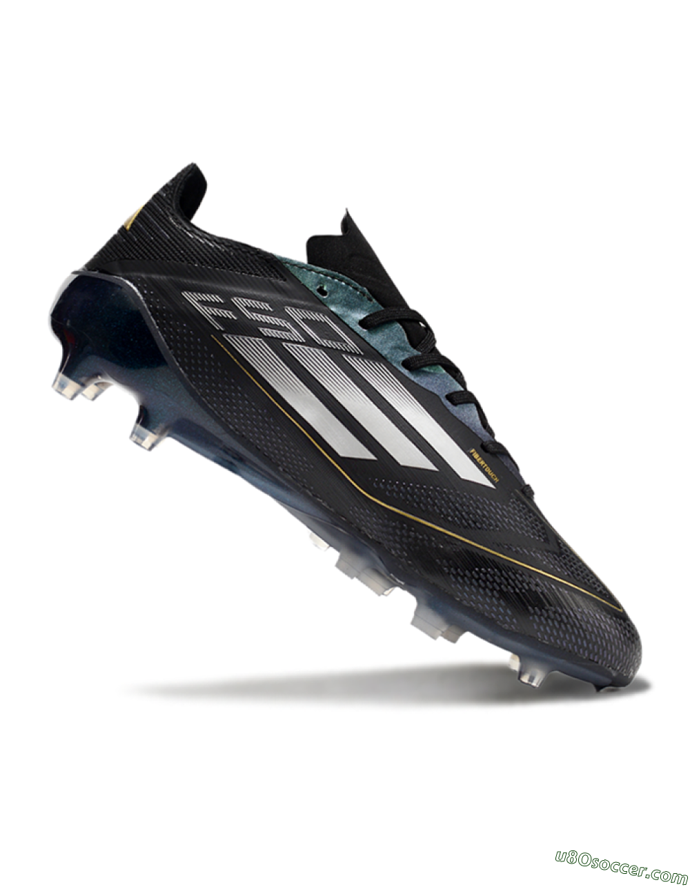 Adidas F50 Elite AG Artificial Grass Soccer Cleats - Black/Silver/Gold 4