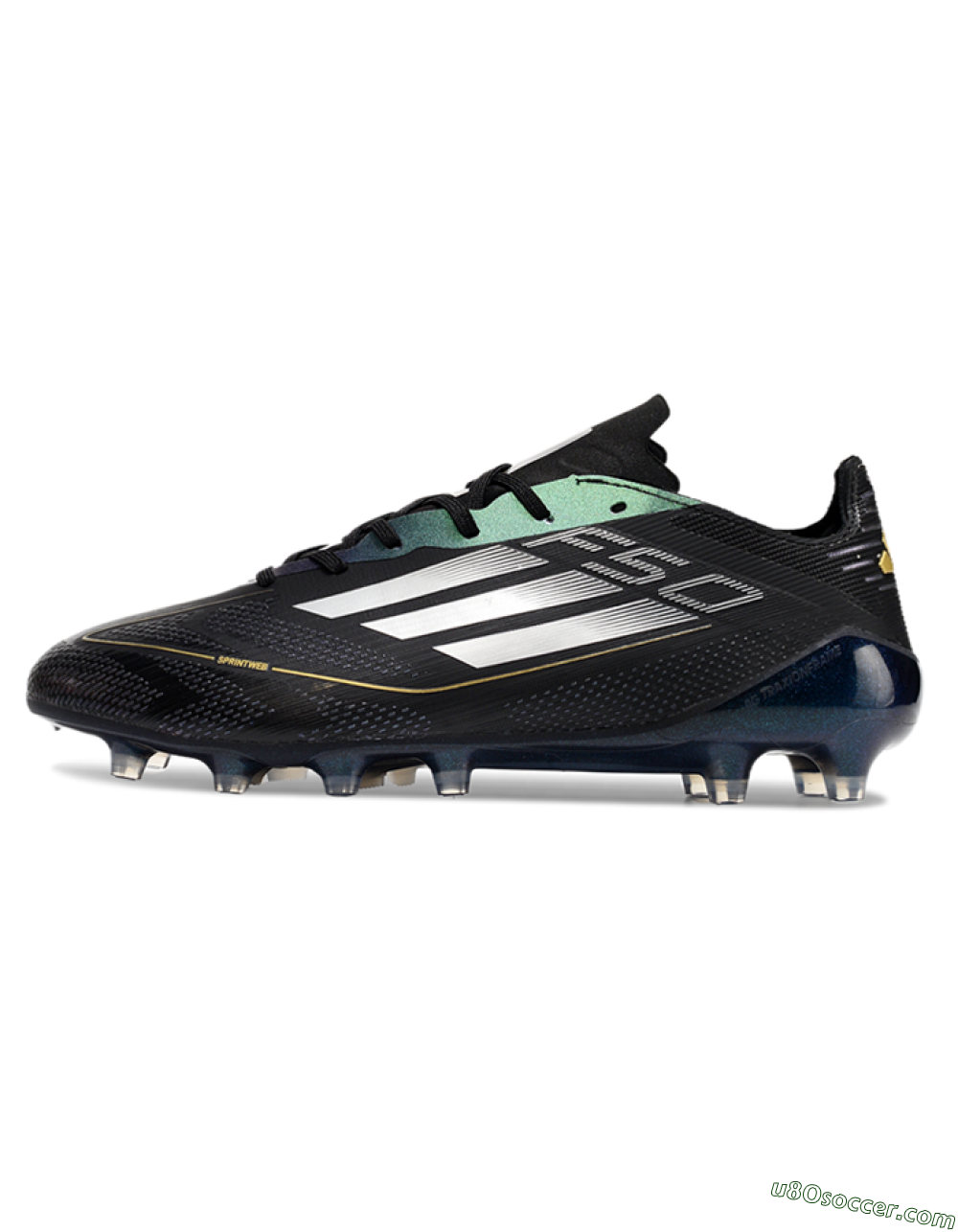 Adidas F50 Elite AG Artificial Grass Soccer Cleats - Black/Silver/Gold 2