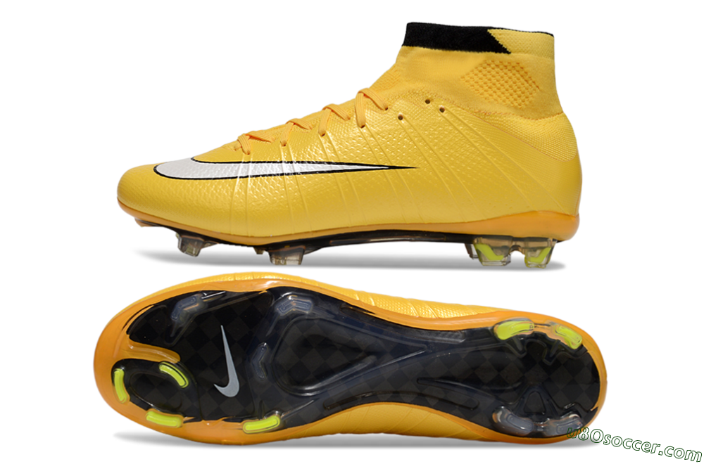 Nike Mercurial Superfly 4 CR7 FG Firm Ground Soccer Cleats - Yellow/White/Black 0