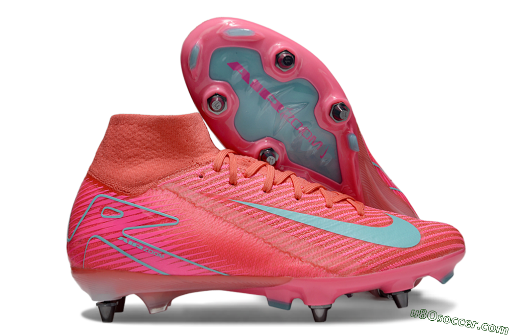 Nike Air Zoom Mercurial Superfly 10 Elite SG Soft Ground Soccer Cleats - Pink/Jade 1