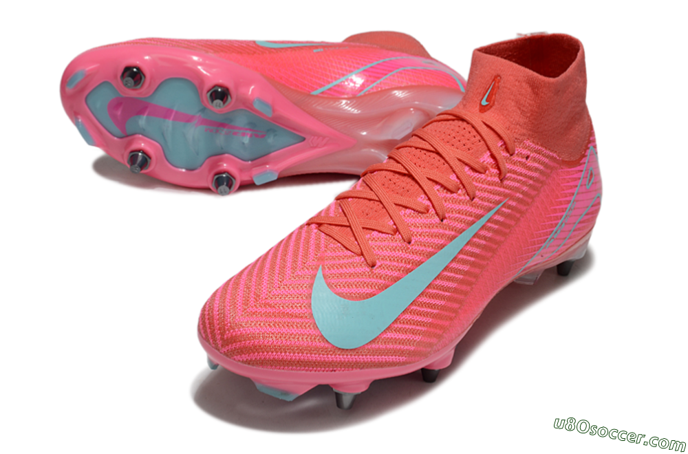 Nike Air Zoom Mercurial Superfly 10 Elite SG Soft Ground Soccer Cleats - Pink/Jade 3