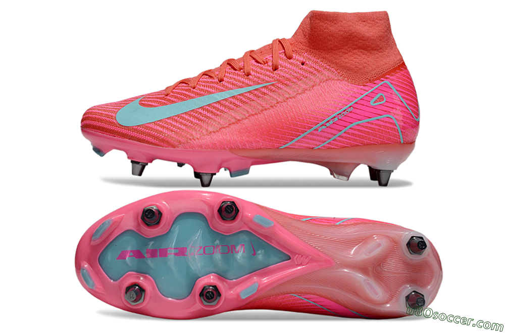 Nike Air Zoom Mercurial Superfly 10 Elite SG Soft Ground Soccer Cleats - Pink/Jade 0