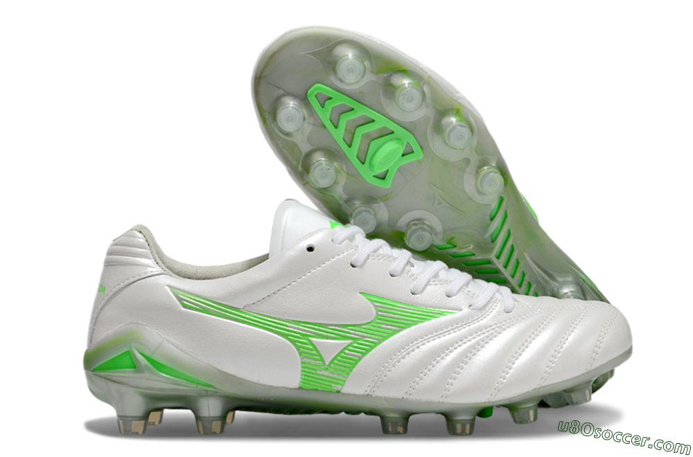 Mizuno Morelia Neo 4 Bate FG Firm Ground Soccer Cleats - White/Yellow 1