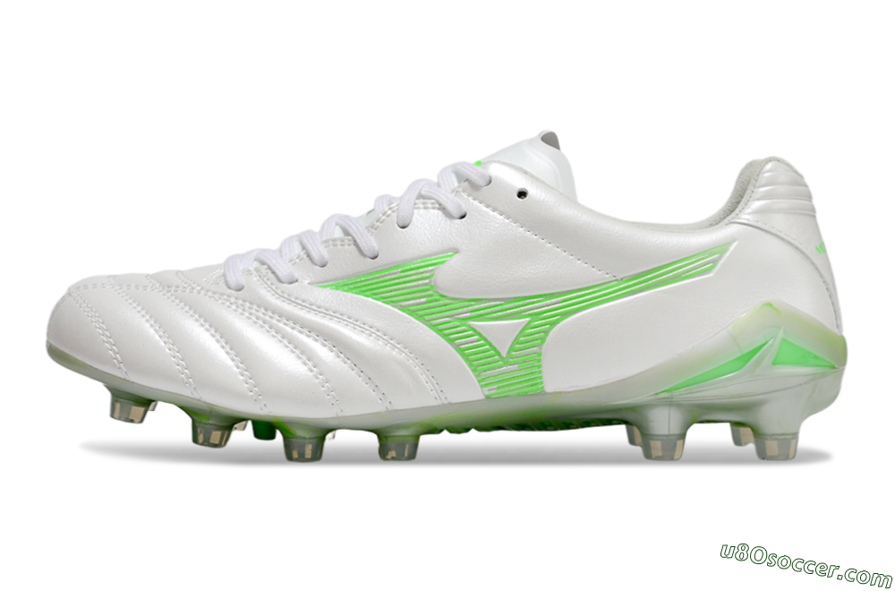 Mizuno Morelia Neo 4 Bate FG Firm Ground Soccer Cleats - White/Yellow 2