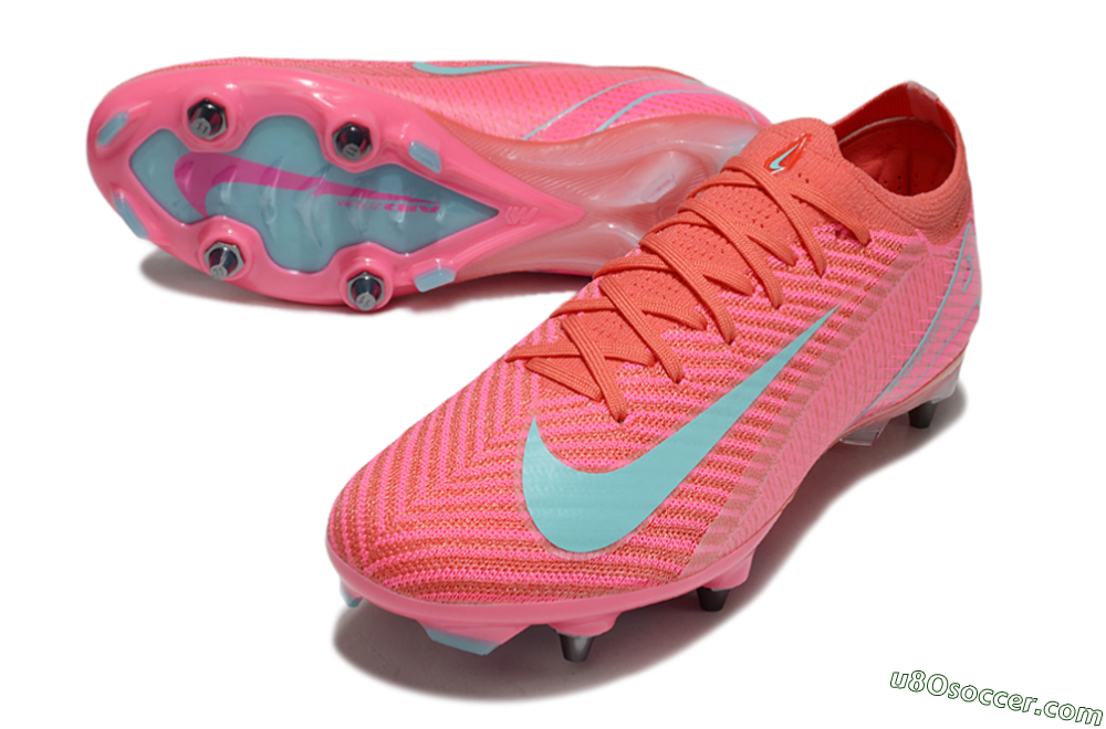 Nike Air Zoom Mercurial Vapor 16 Elite SG Soft Ground Soccer Cleats - Red/Jade/Pink 3