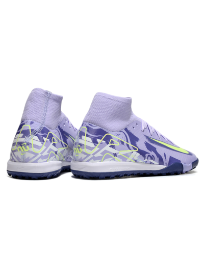 Nike Air Zoom Mercurial Superfly 10 Elite TF Artificial Turf Soccer Shoes - Purple/Yellow/White