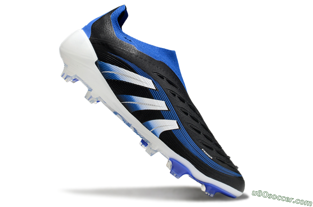 Adidas Predator Elite 25 Laceless FG Firm Ground Soccer Cleats - Black/Blue/White 4