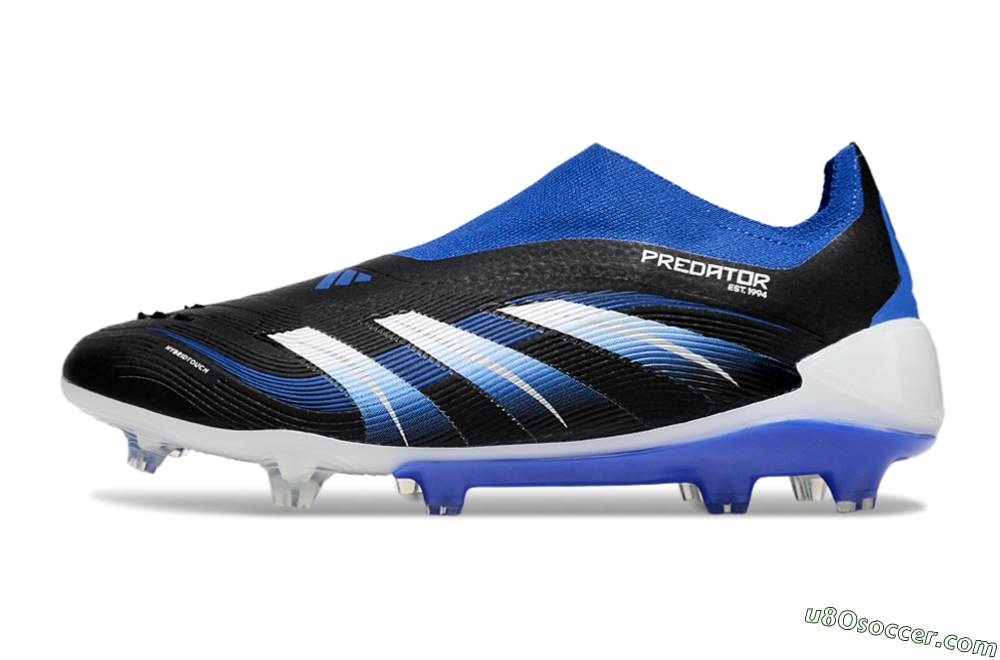 Adidas Predator Elite 25 Laceless FG Firm Ground Soccer Cleats - Black/Blue/White 2