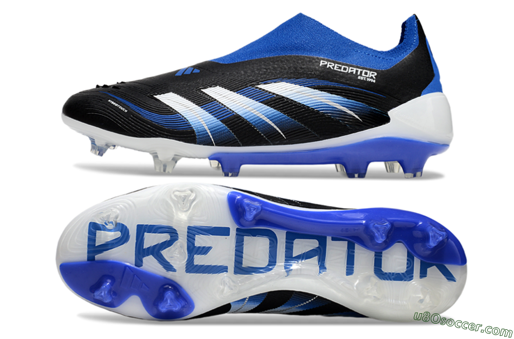 Adidas Predator Elite 25 Laceless FG Firm Ground Soccer Cleats - Black/Blue/White 0