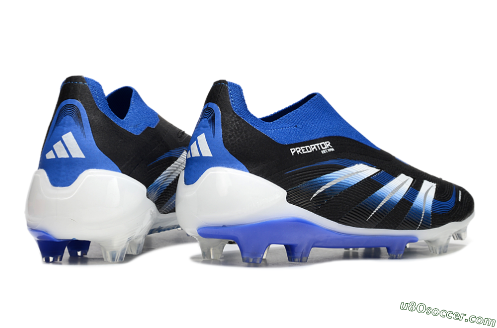 Adidas Predator Elite 25 Laceless FG Firm Ground Soccer Cleats - Black/Blue/White 6