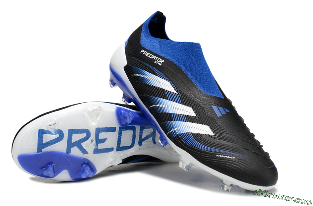 Adidas Predator Elite 25 Laceless FG Firm Ground Soccer Cleats - Black/Blue/White 3
