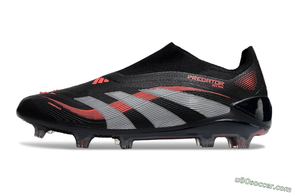 Adidas Predator Elite 25 Laceless FG Firm Ground Soccer Cleats - Black/Red/Grey 2