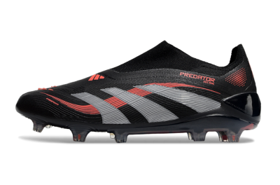 Adidas Predator Elite 25 Laceless FG Firm Ground Soccer Cleats - Black/Red/Grey
