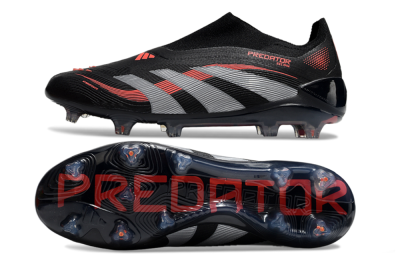 Adidas Predator Elite 25 Laceless FG Firm Ground Soccer Cleats - Black/Red/Grey