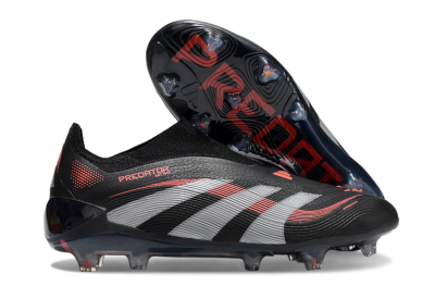 Adidas Predator Elite 25 Laceless FG Firm Ground Soccer Cleats - Black/Red/Grey