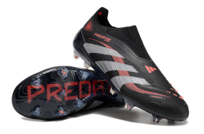 Adidas Predator Elite 25 Laceless FG Firm Ground Soccer Cleats - Black/Red/Grey