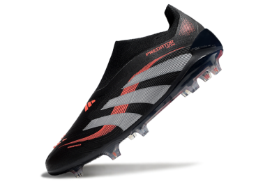 Adidas Predator Elite 25 Laceless FG Firm Ground Soccer Cleats - Black/Red/Grey