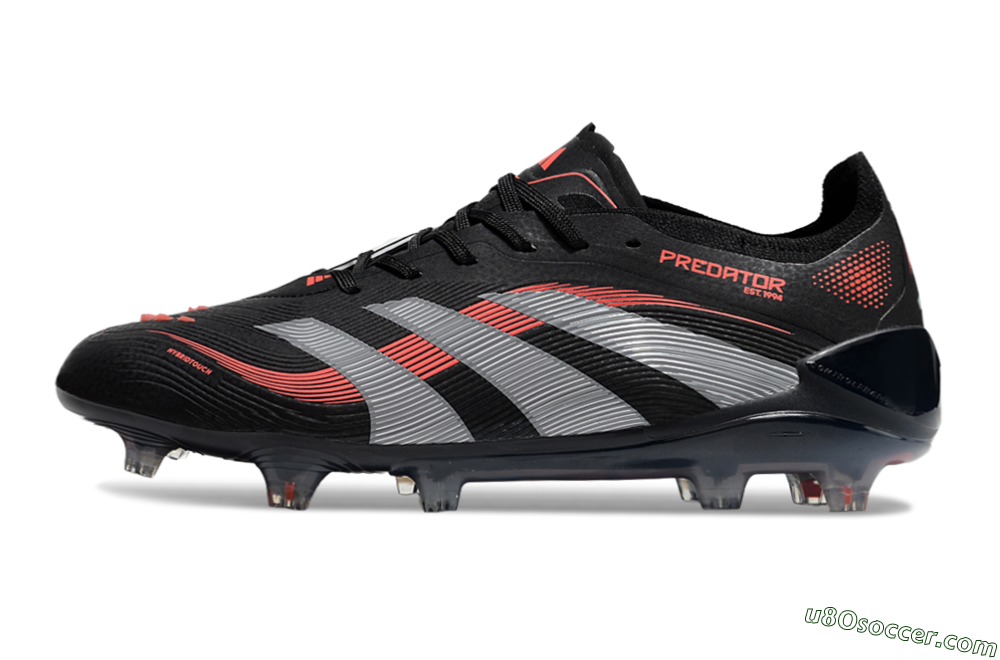 Adidas Predator Elite 25 FG Firm Ground Soccer Cleats - Black/Red/Grey 2
