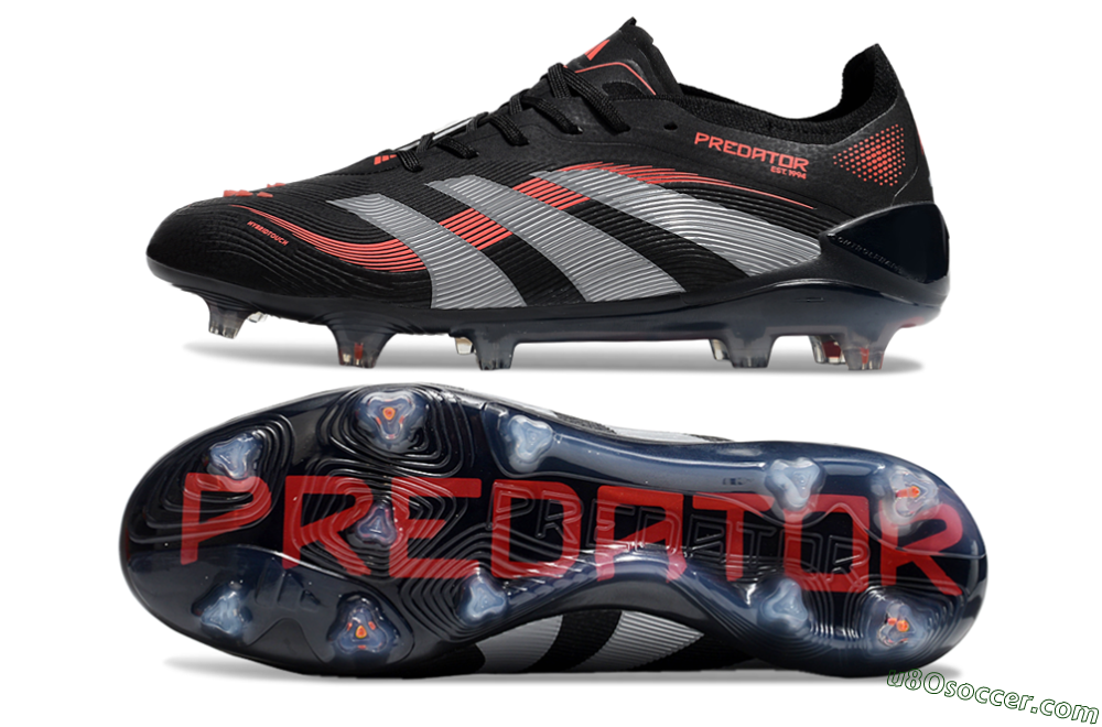 Adidas Predator Elite 25 FG Firm Ground Soccer Cleats - Black/Red/Grey 0