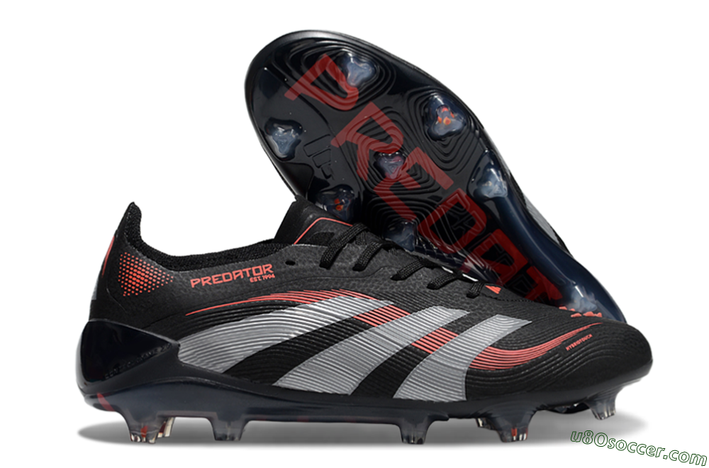 Adidas Predator Elite 25 FG Firm Ground Soccer Cleats - Black/Red/Grey 1