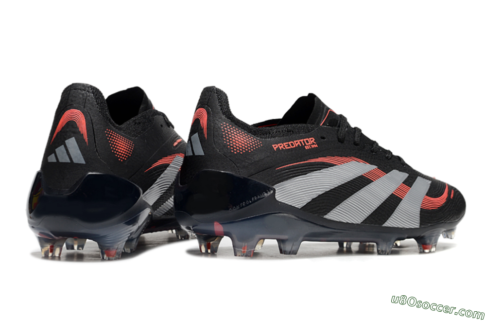 Adidas Predator Elite 25 FG Firm Ground Soccer Cleats - Black/Red/Grey 6