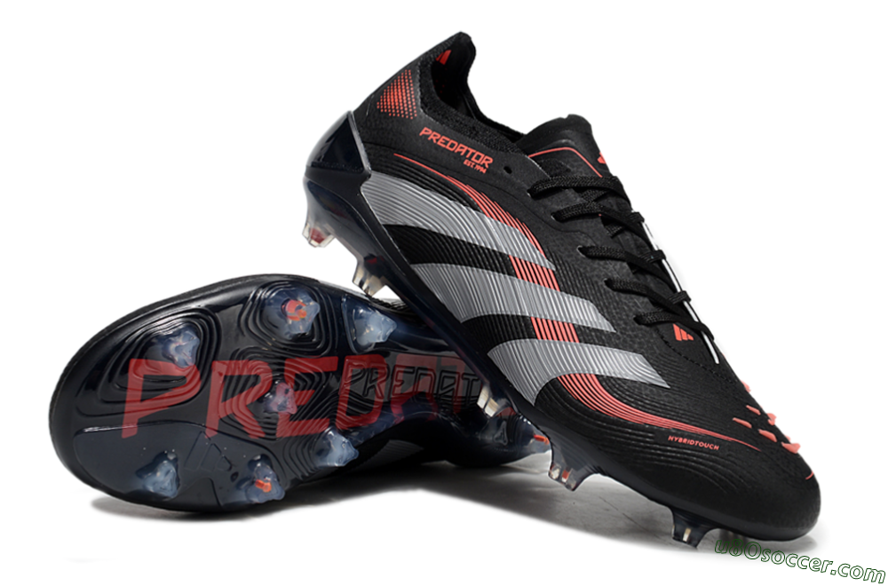 Adidas Predator Elite 25 FG Firm Ground Soccer Cleats - Black/Red/Grey 3