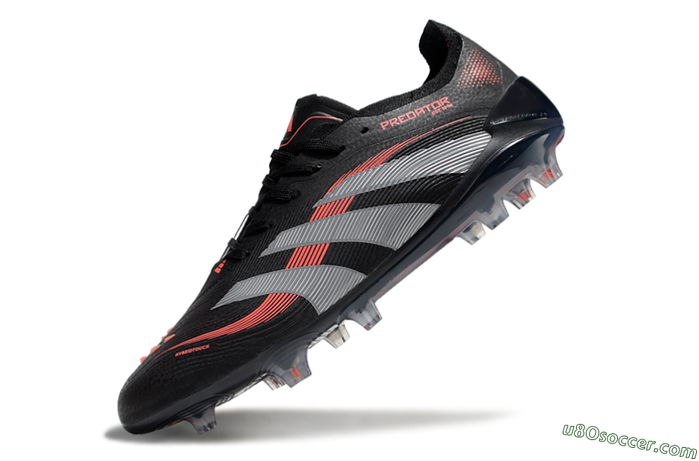 Adidas Predator Elite 25 FG Firm Ground Soccer Cleats - Black/Red/Grey 5